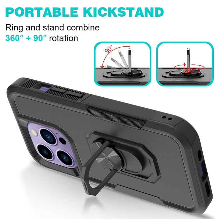 For iPhone 14 Pro PC + TPU Phone Case with Ring Holder