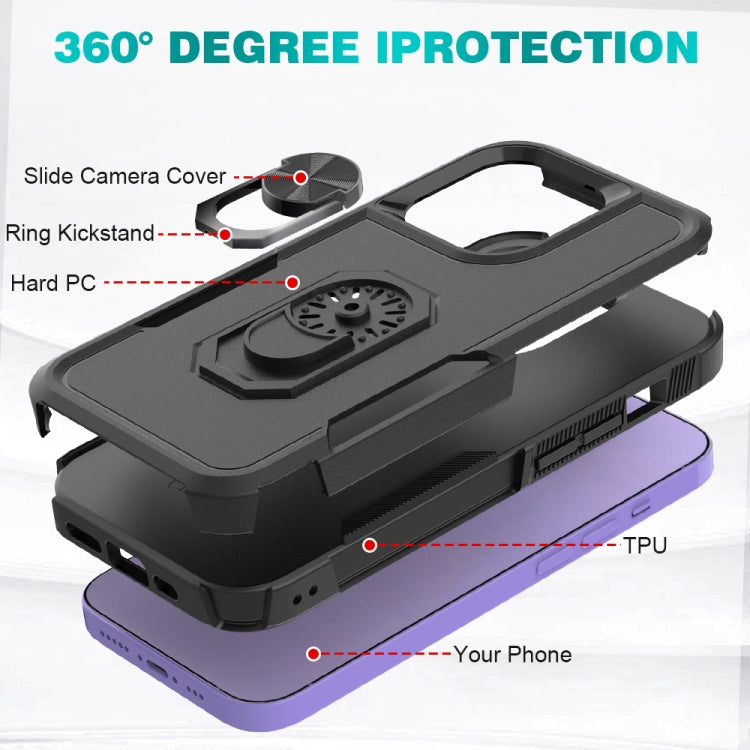 For iPhone 14 Pro PC + TPU Phone Case with Ring Holder