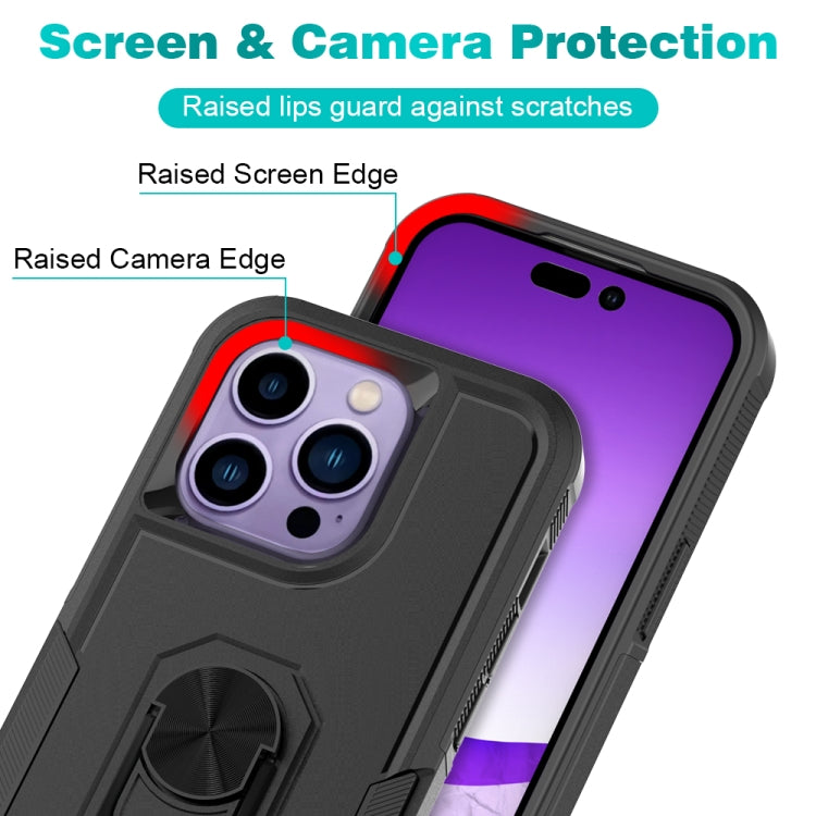 For iPhone 14 Pro PC + TPU Phone Case with Ring Holder
