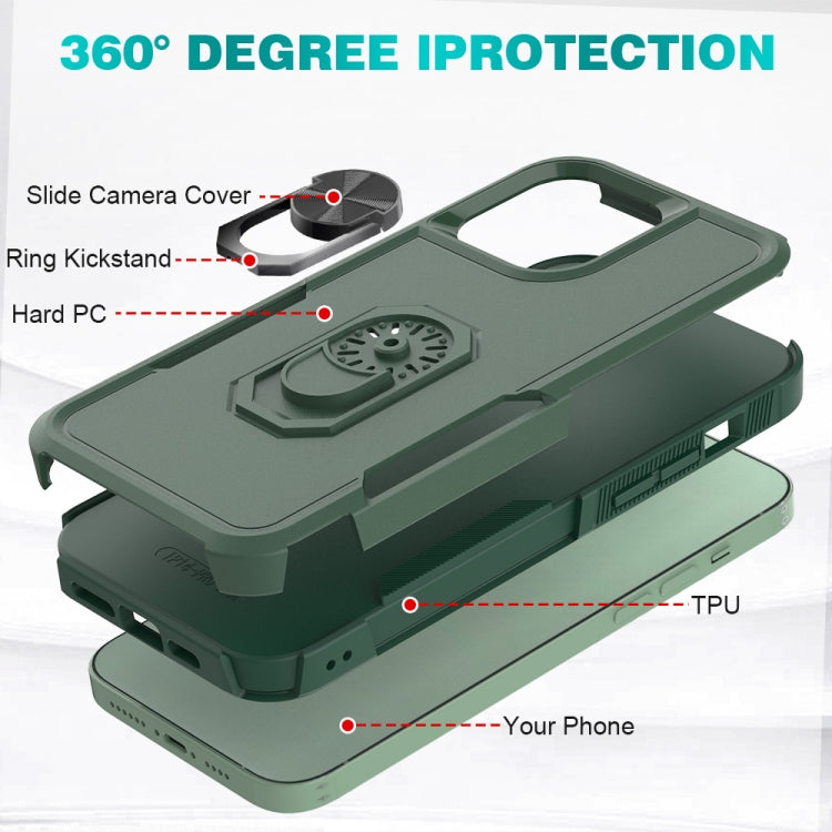 For iPhone 14 Pro Max PC + TPU Phone Case with Ring Holder