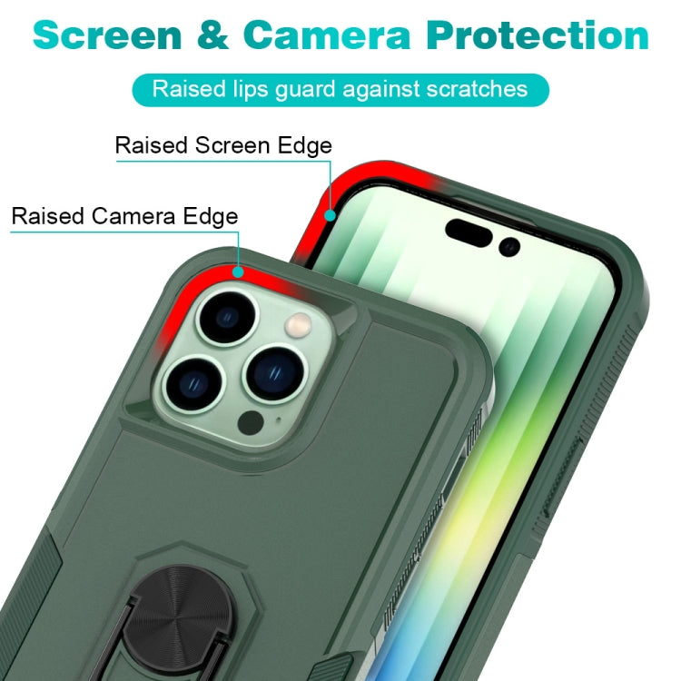 For iPhone 14 Pro Max PC + TPU Phone Case with Ring Holder
