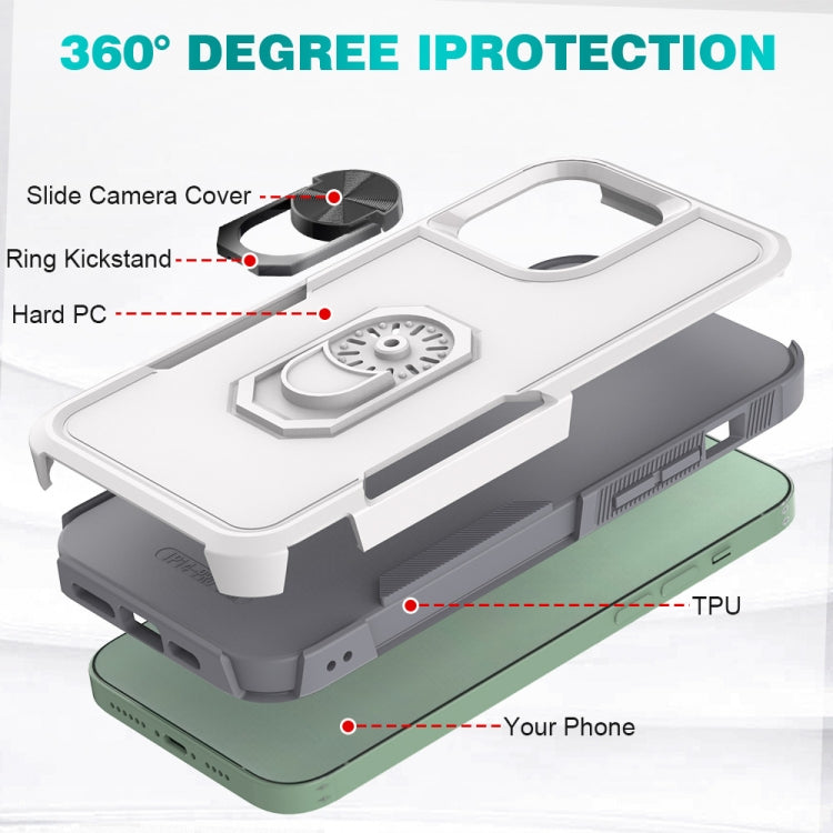 For iPhone 14 Pro Max PC + TPU Phone Case with Ring Holder