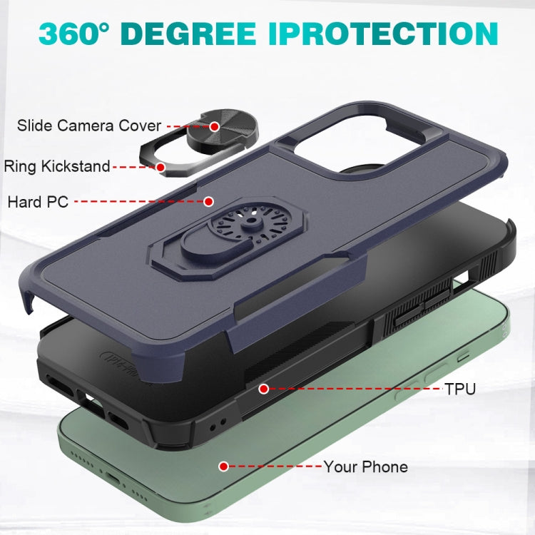 For iPhone 14 Pro Max PC + TPU Phone Case with Ring Holder