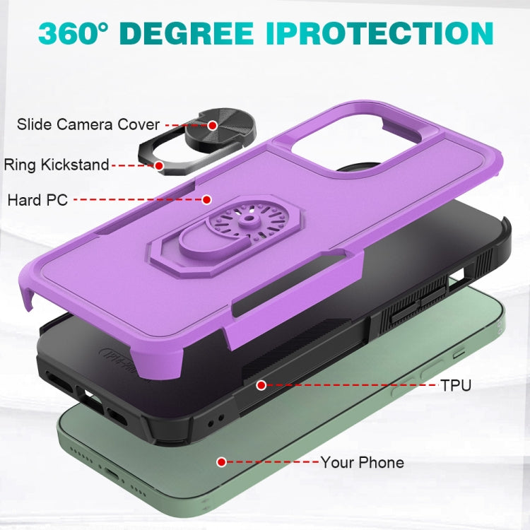 For iPhone 14 Pro Max PC + TPU Phone Case with Ring Holder