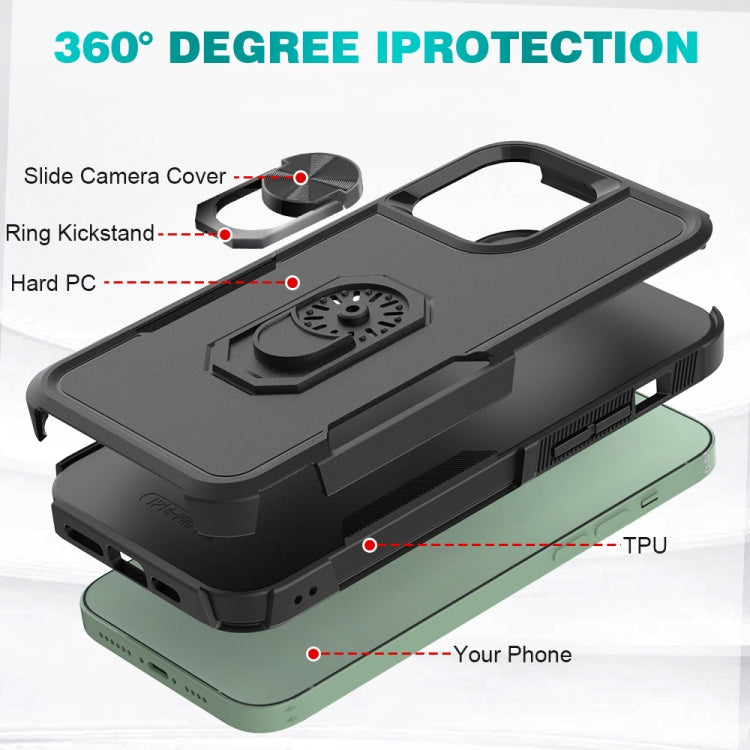 For iPhone 14 Pro Max PC + TPU Phone Case with Ring Holder