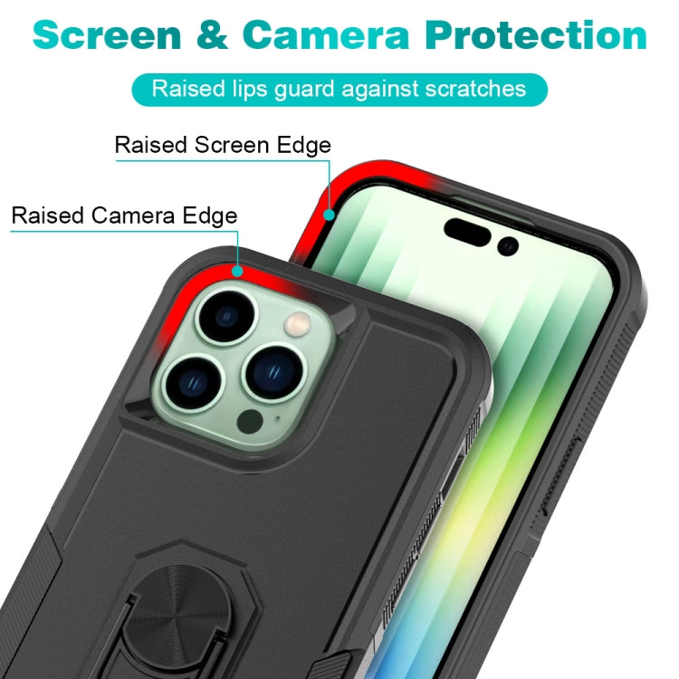 For iPhone 14 Pro Max PC + TPU Phone Case with Ring Holder