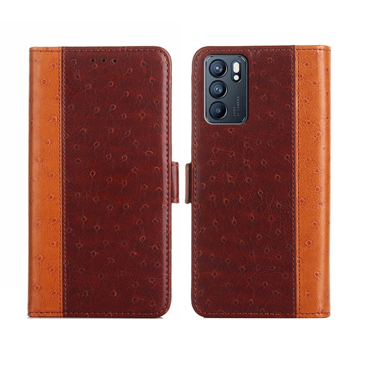 For OPPO Reno6 5G Ostrich Texture Flip Leather Phone Case