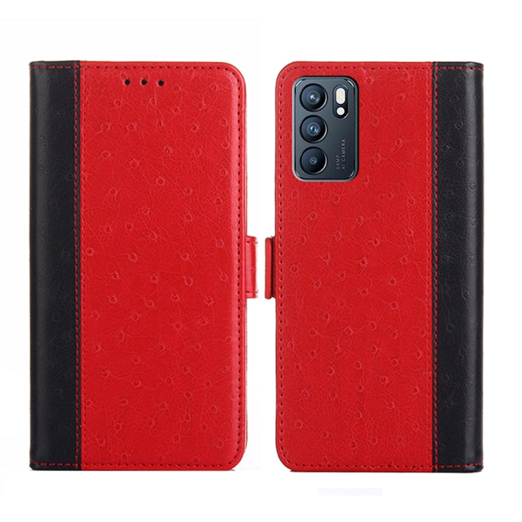 For OPPO Reno6 5G Ostrich Texture Flip Leather Phone Case