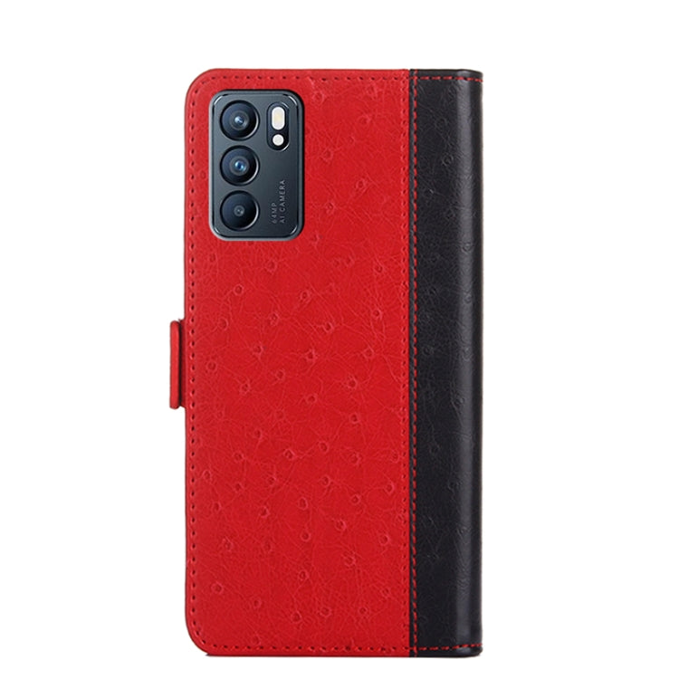 For OPPO Reno6 5G Ostrich Texture Flip Leather Phone Case