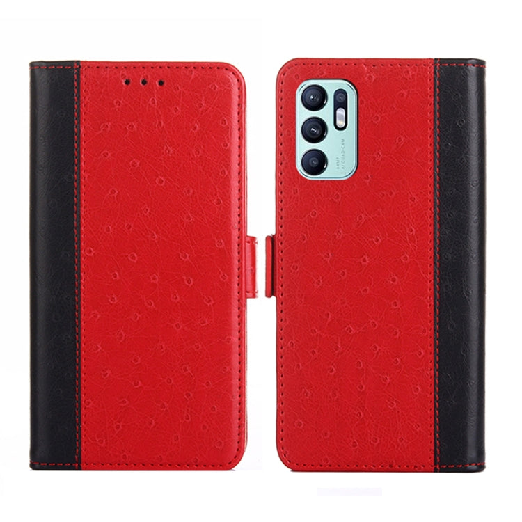 For OPPO Reno6 4G Ostrich Texture Flip Leather Phone Case