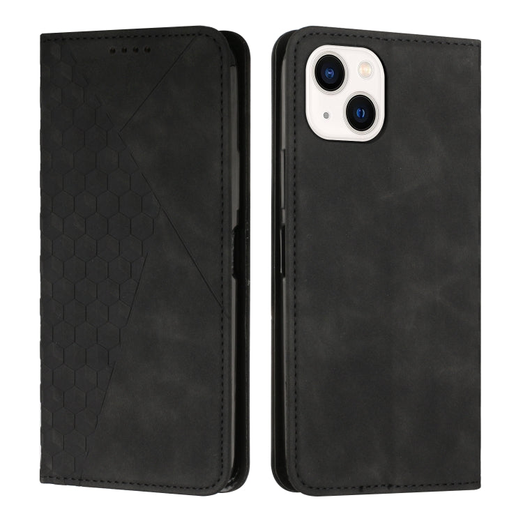 For iPhone 14 Diamond Pattern Splicing Skin Feel Magnetic Phone Case