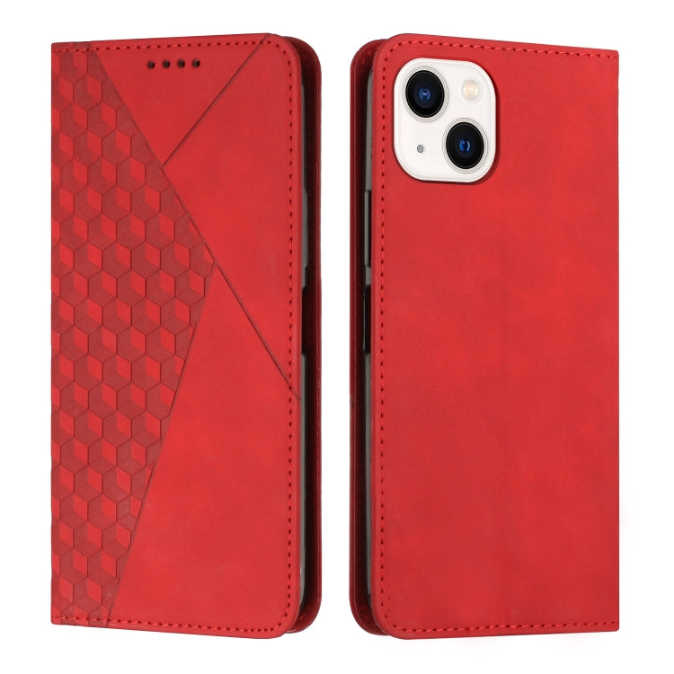 For iPhone 14 Diamond Pattern Splicing Skin Feel Magnetic Phone Case