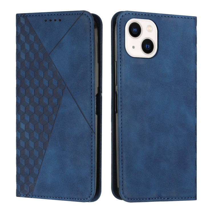 For iPhone 14 Diamond Pattern Splicing Skin Feel Magnetic Phone Case