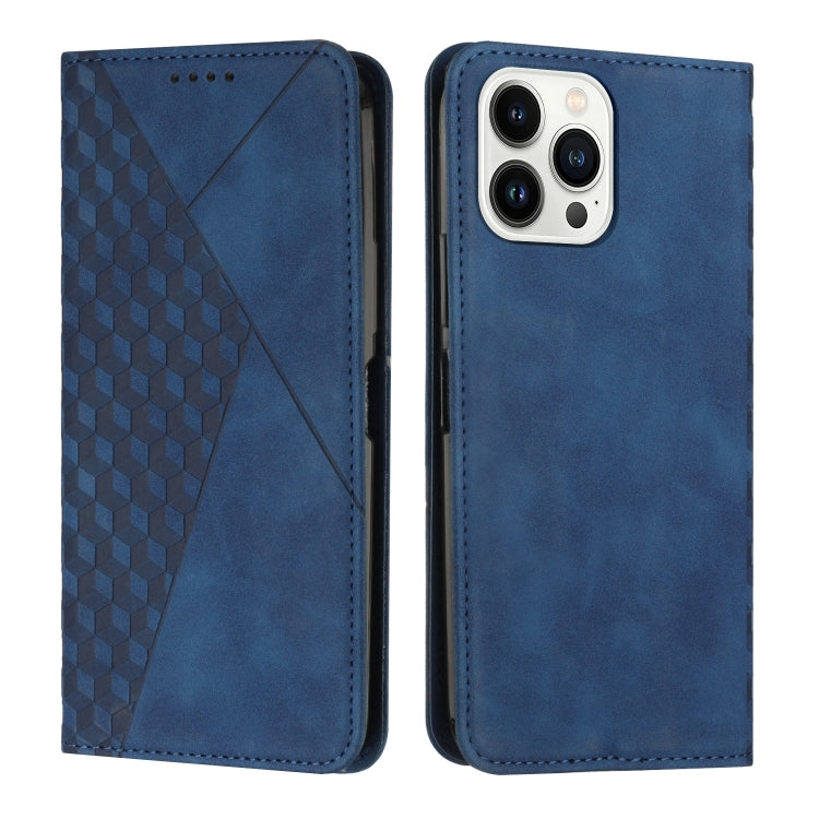 For iPhone 14 Pro Diamond Pattern Splicing Skin Feel Magnetic Phone Case