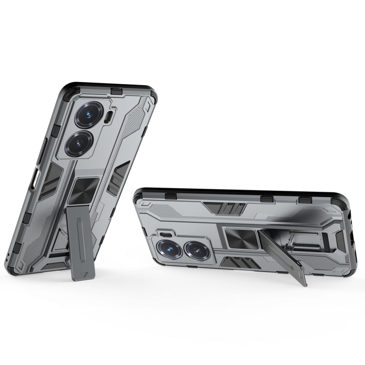 For vivo Y77 5G Supersonic PC + TPU Shock-proof Protective Phone Case with Holder