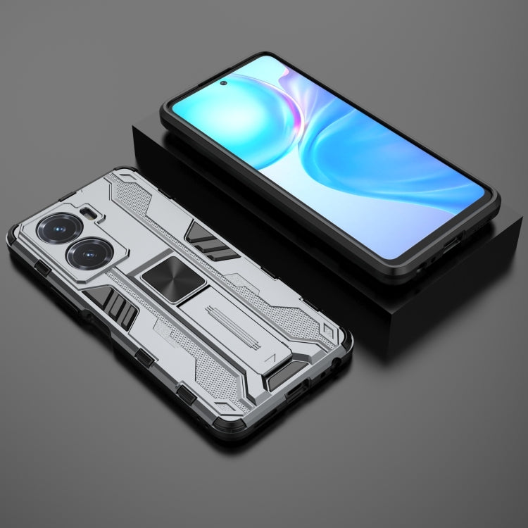 For vivo Y77 5G Supersonic PC + TPU Shock-proof Protective Phone Case with Holder