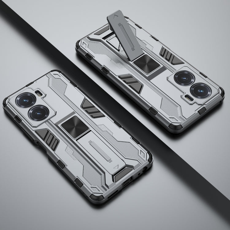 For vivo Y77 5G Supersonic PC + TPU Shock-proof Protective Phone Case with Holder