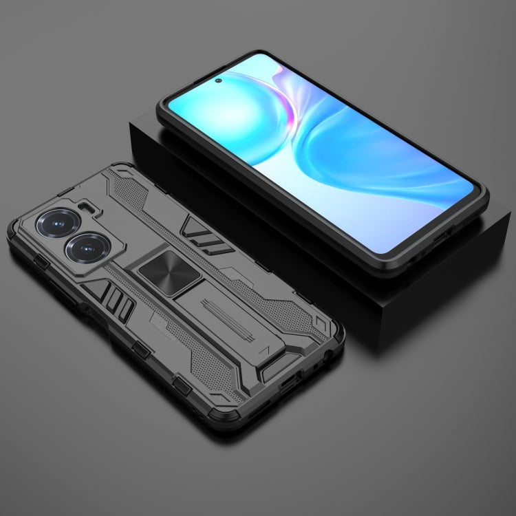 For vivo Y77 5G Supersonic PC + TPU Shock-proof Protective Phone Case with Holder