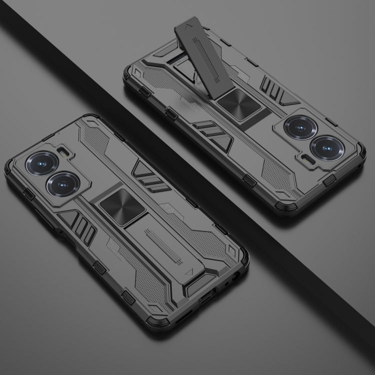 For vivo Y77 5G Supersonic PC + TPU Shock-proof Protective Phone Case with Holder