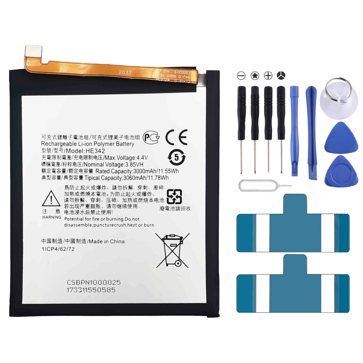 HE342 3060 mAh Li-Polymer Battery Replacement For Nokia 5.1 Plus / X5 / 6.1 Plus / X6