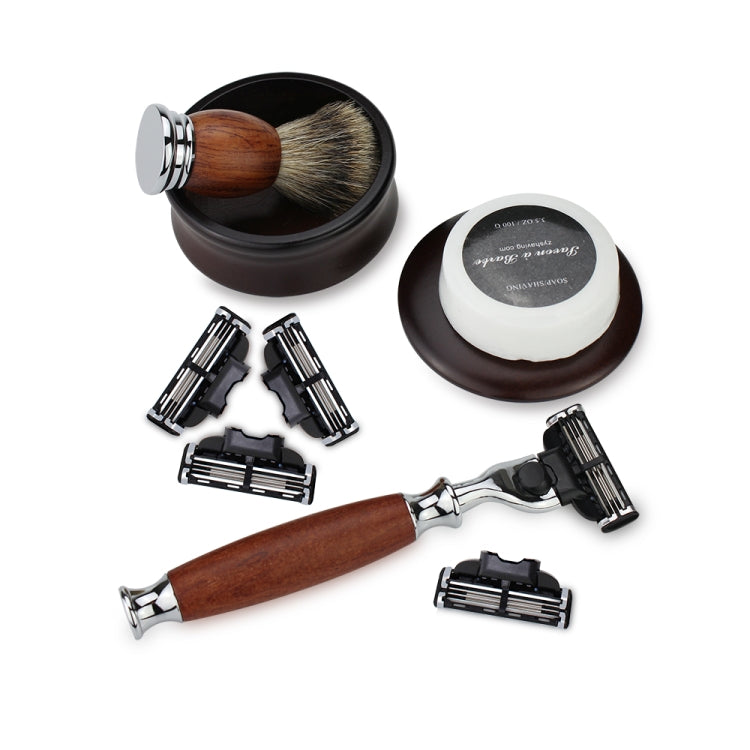 FK-1 Men Manual Shaving Razor Kit with Shaving Brush / Bowl / Soap / Brush Stand / Blades
