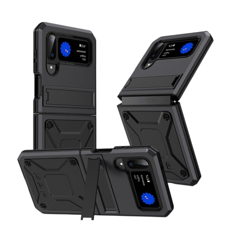 For Samsung Galaxy Z Flip4 Metal Shock-proof Phone Case With Holder