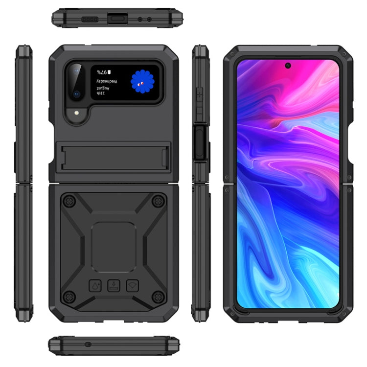 For Samsung Galaxy Z Flip4 Metal Shock-proof Phone Case With Holder