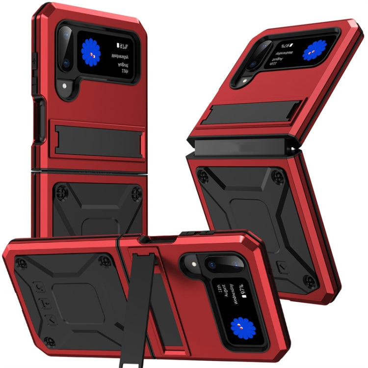 For Samsung Galaxy Z Flip4 Metal Shock-proof Phone Case With Holder