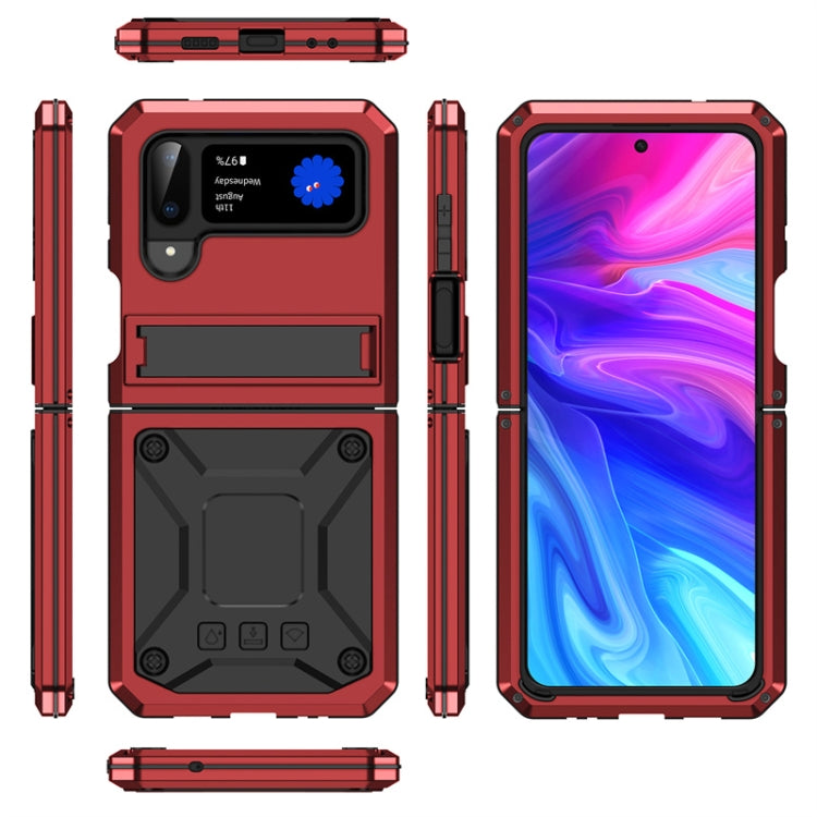 For Samsung Galaxy Z Flip4 Metal Shock-proof Phone Case With Holder