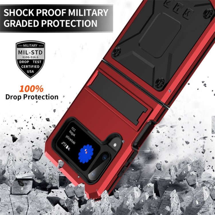 For Samsung Galaxy Z Flip4 Metal Shock-proof Phone Case With Holder