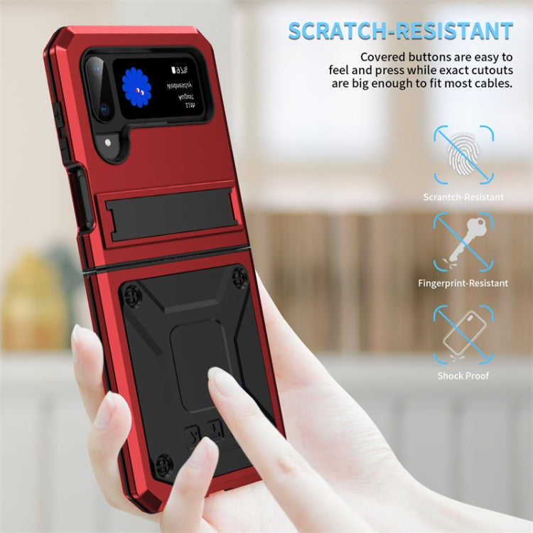 For Samsung Galaxy Z Flip4 Metal Shock-proof Phone Case With Holder
