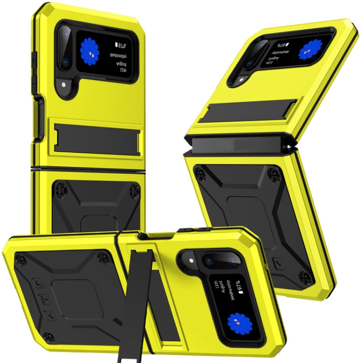 For Samsung Galaxy Z Flip4 Metal Shock-proof Phone Case With Holder