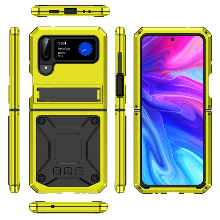 For Samsung Galaxy Z Flip4 Metal Shock-proof Phone Case With Holder
