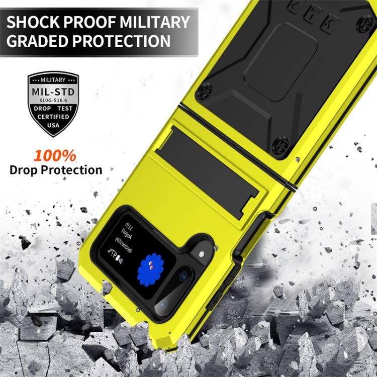 For Samsung Galaxy Z Flip4 Metal Shock-proof Phone Case With Holder
