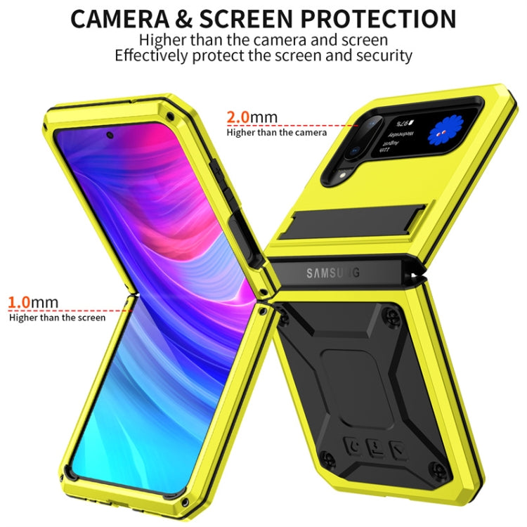 For Samsung Galaxy Z Flip4 Metal Shock-proof Phone Case With Holder