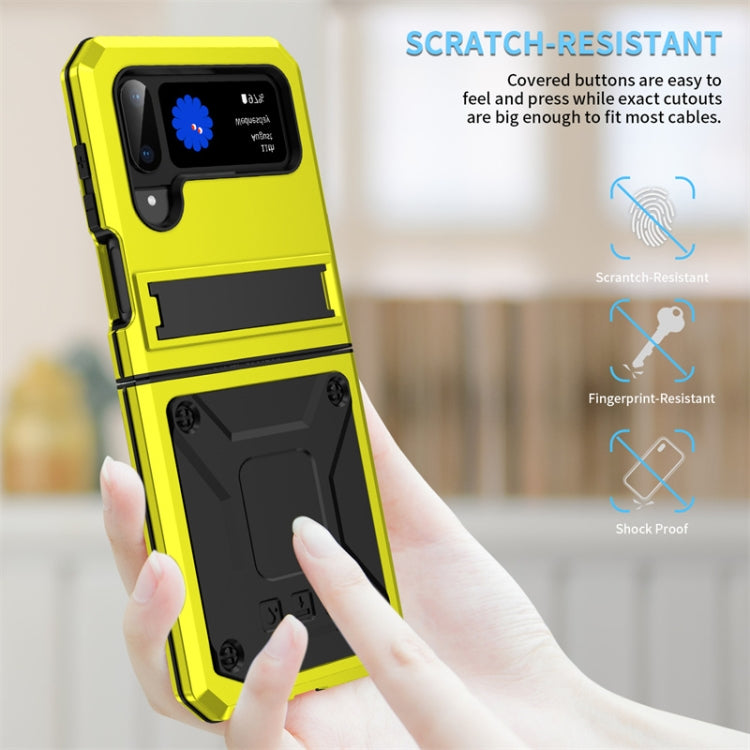 For Samsung Galaxy Z Flip4 Metal Shock-proof Phone Case With Holder