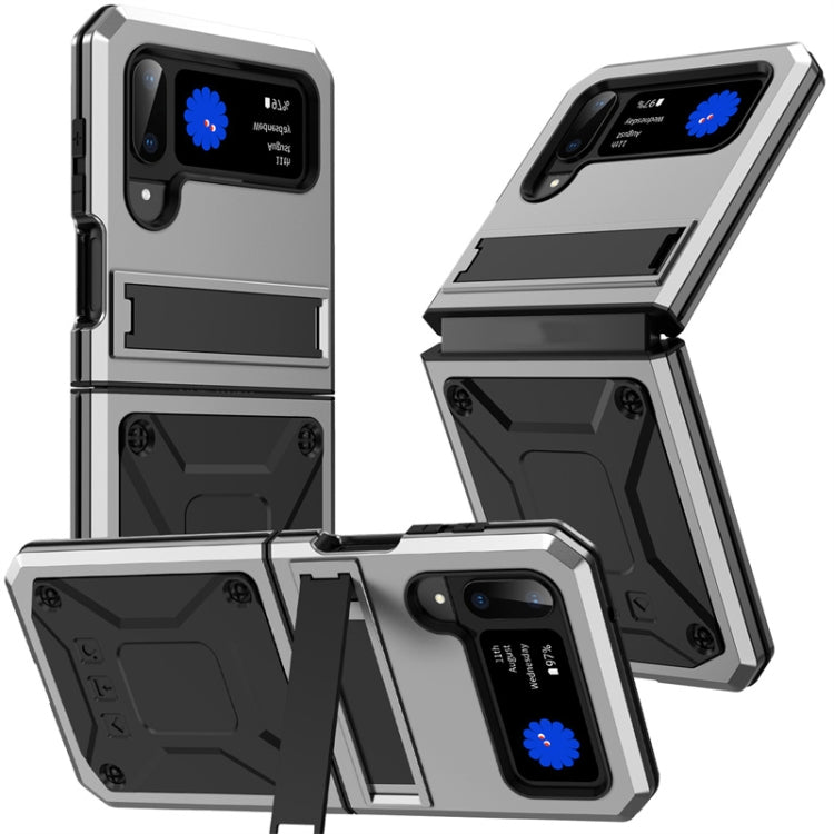For Samsung Galaxy Z Flip4 Metal Shock-proof Phone Case With Holder