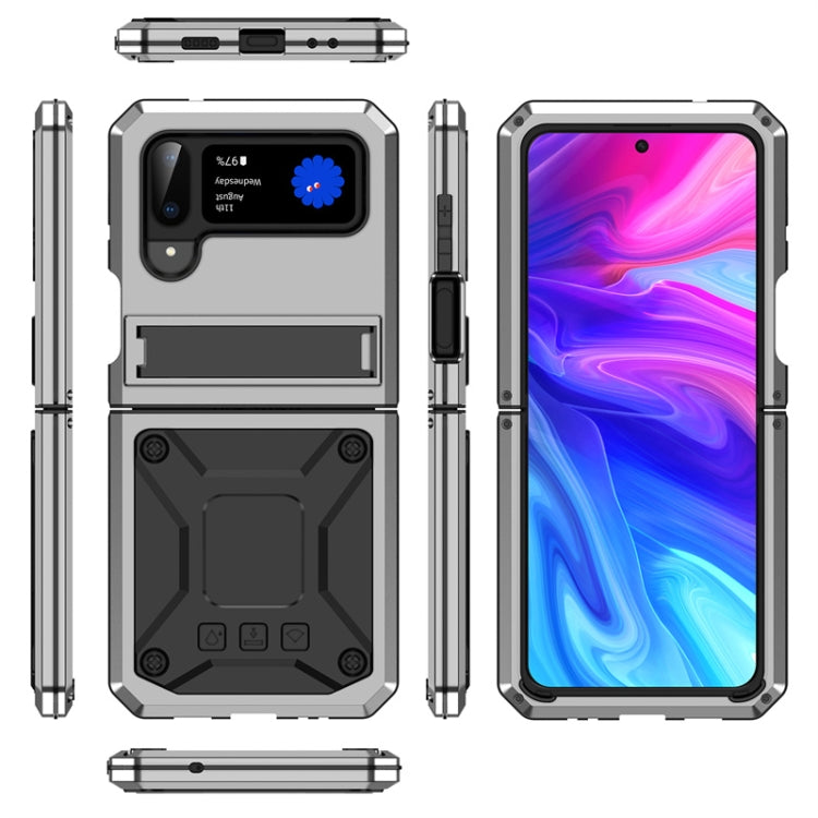 For Samsung Galaxy Z Flip4 Metal Shock-proof Phone Case With Holder