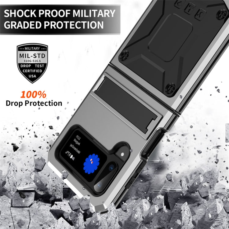 For Samsung Galaxy Z Flip4 Metal Shock-proof Phone Case With Holder