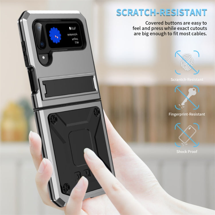 For Samsung Galaxy Z Flip4 Metal Shock-proof Phone Case With Holder