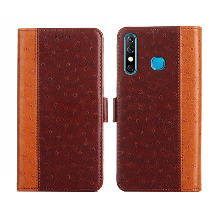 For Infinix Hot 8 / Hot 8 Lite / Tecno Camon 12 Ostrich Texture Flip Leather Phone Case
