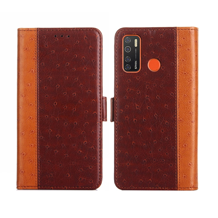 For Tecno Camon 15 / Camon 15 Air / Spark 5 / Spark 5 Pro Ostrich Texture Flip Leather Phone Case