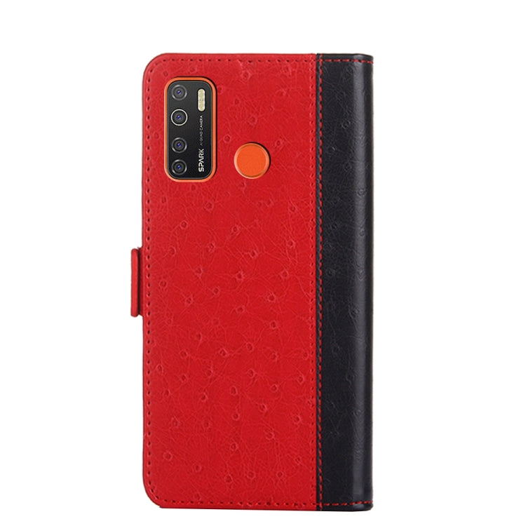 For Tecno Camon 15 / Camon 15 Air / Spark 5 / Spark 5 Pro Ostrich Texture Flip Leather Phone Case