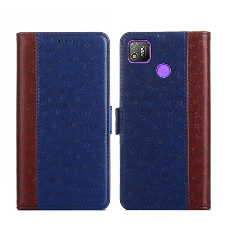 For Tecno Pop 4 Ostrich Texture Flip Leather Phone Case