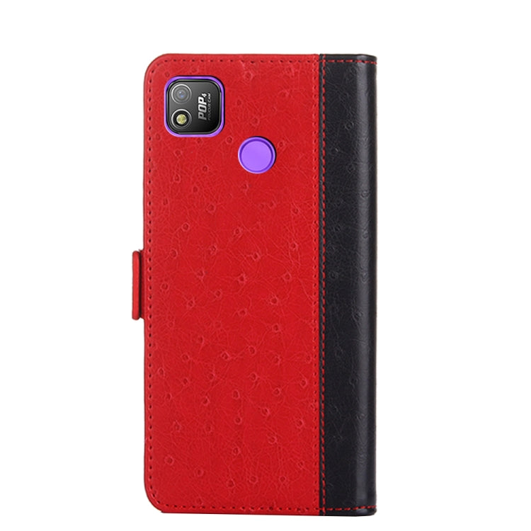 For Tecno Pop 4 Ostrich Texture Flip Leather Phone Case