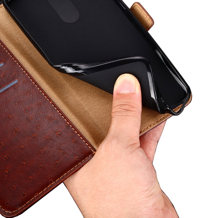 For Tecno Pop 4 Ostrich Texture Flip Leather Phone Case