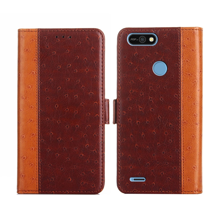 For Tecno Pop 2 / Pop 2 F / Pop 2 Pro / Pop 2 Power / Itel P13 Ostrich Texture Flip Leather Phone Case