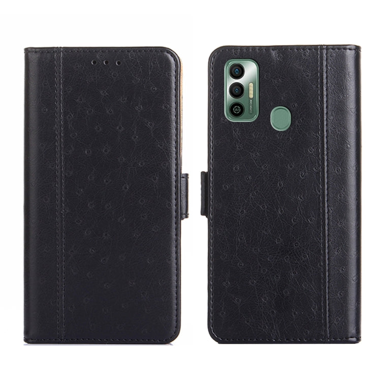 For Tecno Spark 7 Ostrich Texture Flip Leather Phone Case