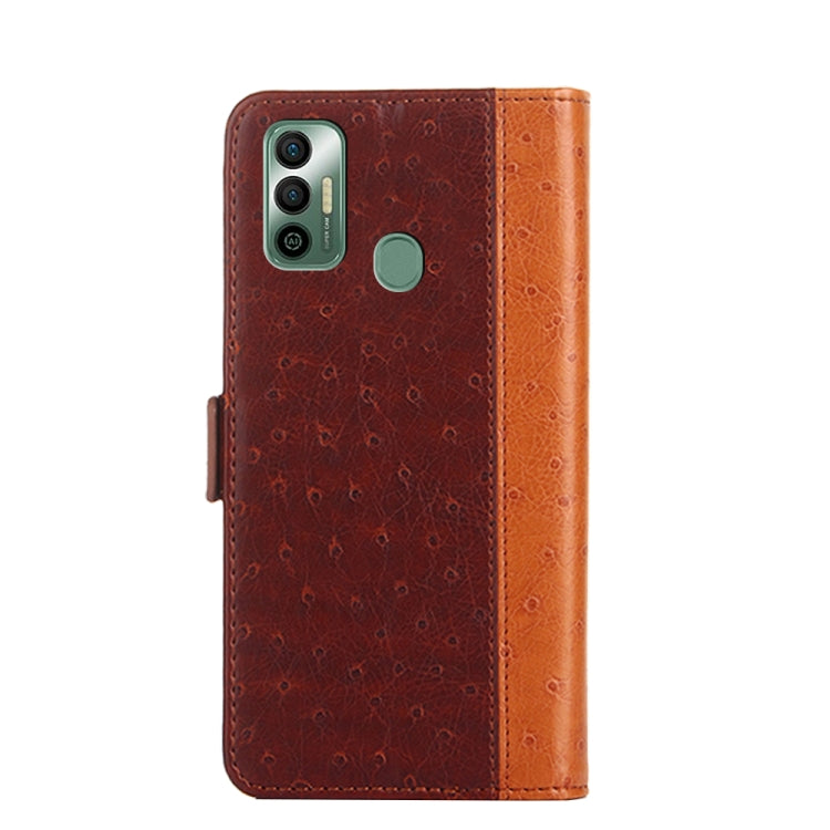 For Tecno Spark 7 Ostrich Texture Flip Leather Phone Case