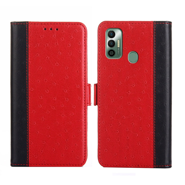 For Tecno Spark 7 Ostrich Texture Flip Leather Phone Case